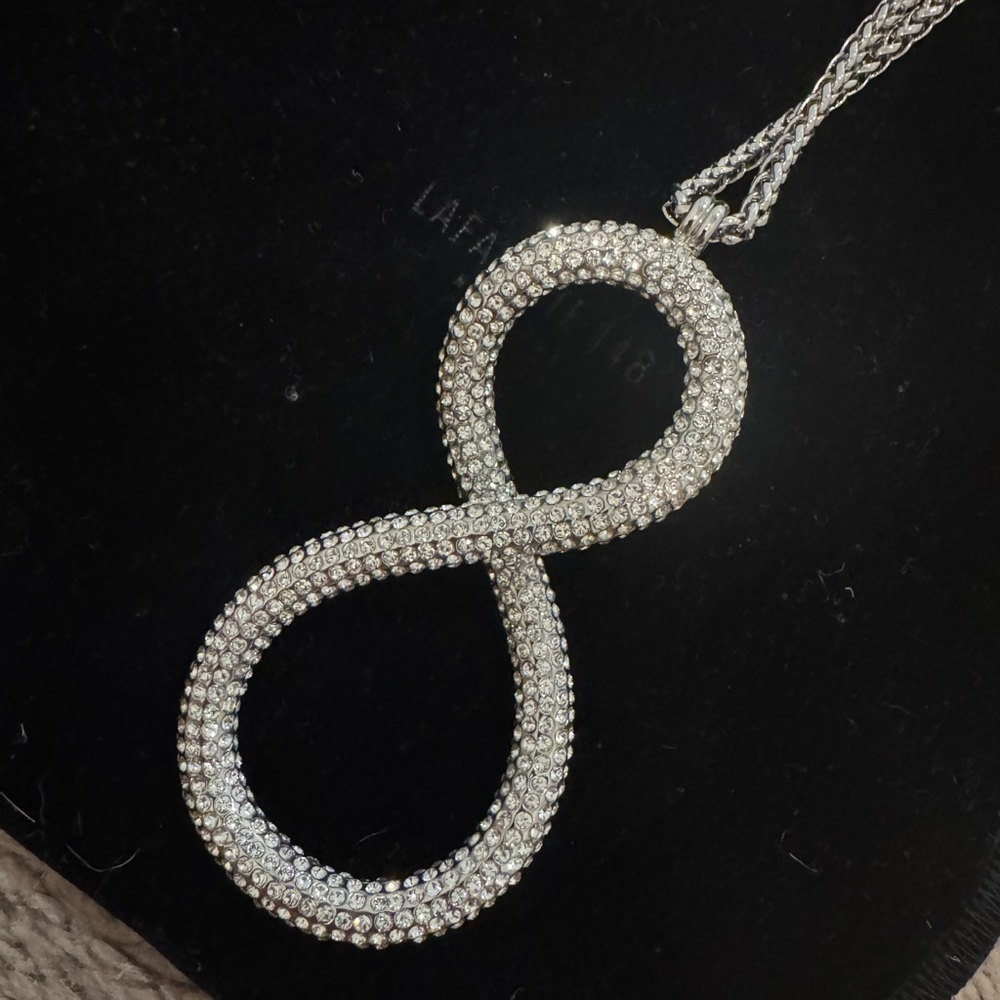 Lafayette 148 Swarovski Silver Infinity Necklace